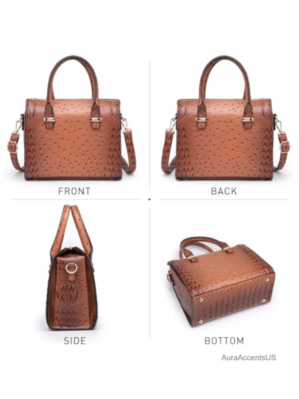 Faux Leather Barrel Satchel Handbag Crossbody Shoulder Bag Patent